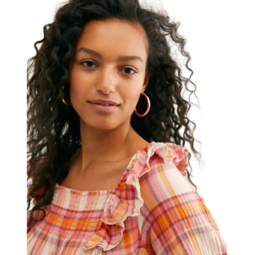 🆕Free People We the Free Siena Plaid Pullover - Picture 1 of 8